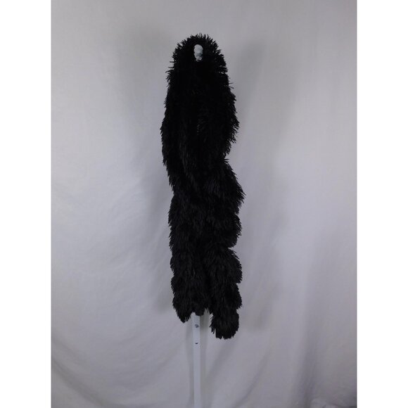 Shaggy Faux Fur Boa Scarf One Size Black Fluffy Long Costume Accessory - Picture 2 of 8